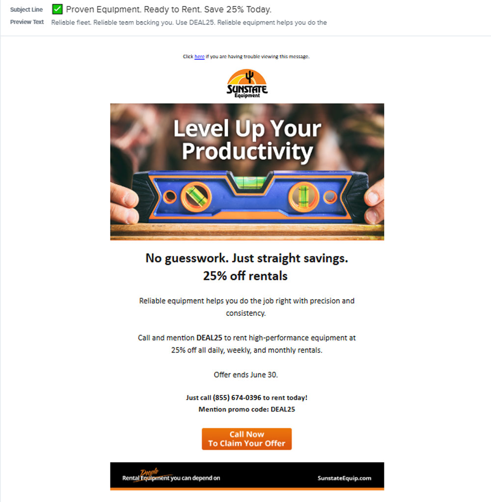 Email copywriting sample