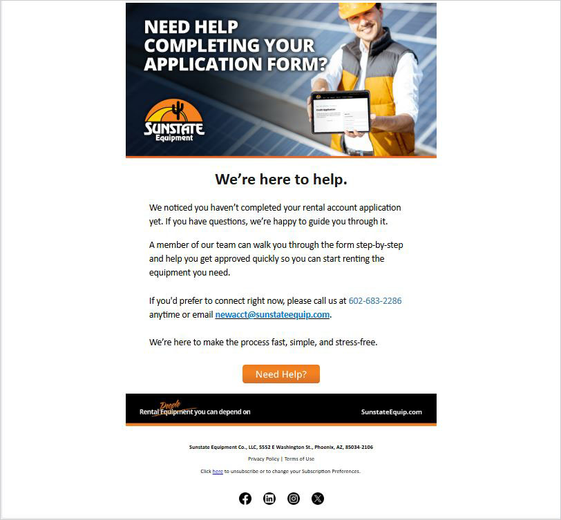 Email copywriting sample