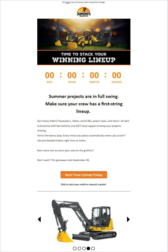 Email copywriting sample