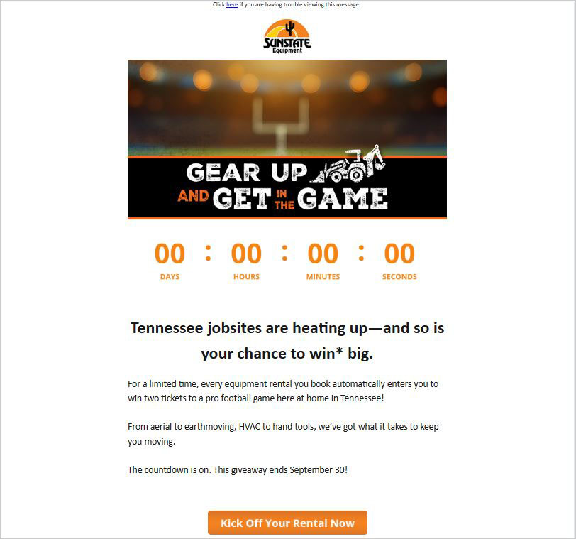 Email copywriting sample