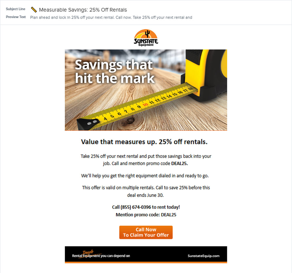 Email copywriting sample