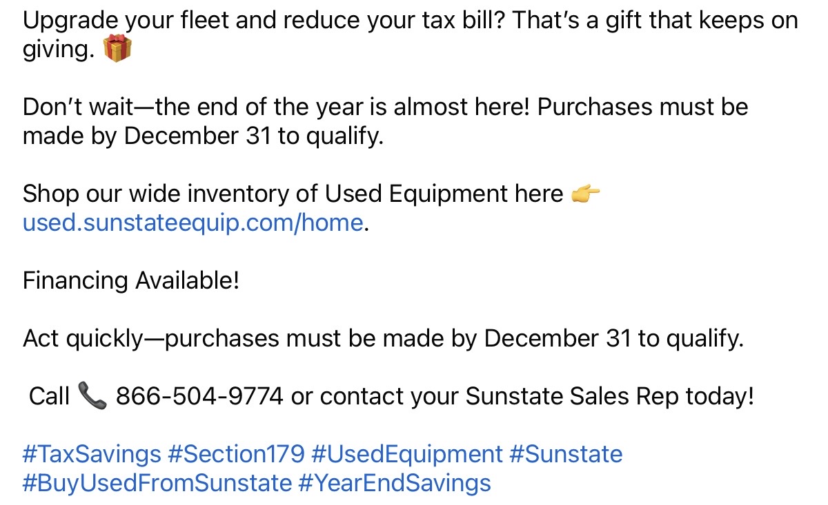 Tax savings social copywriting