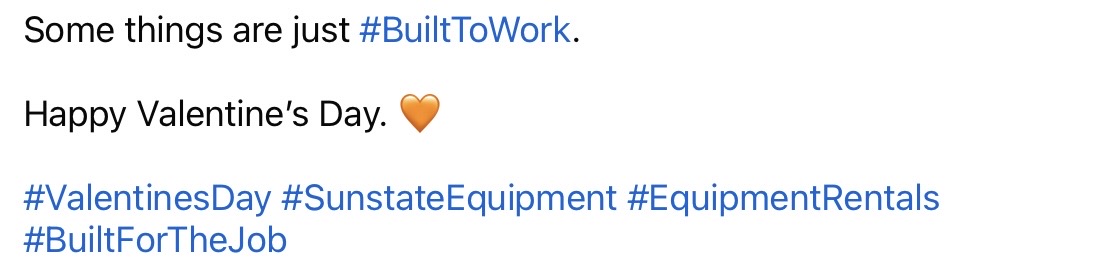 Valentines social copywriting